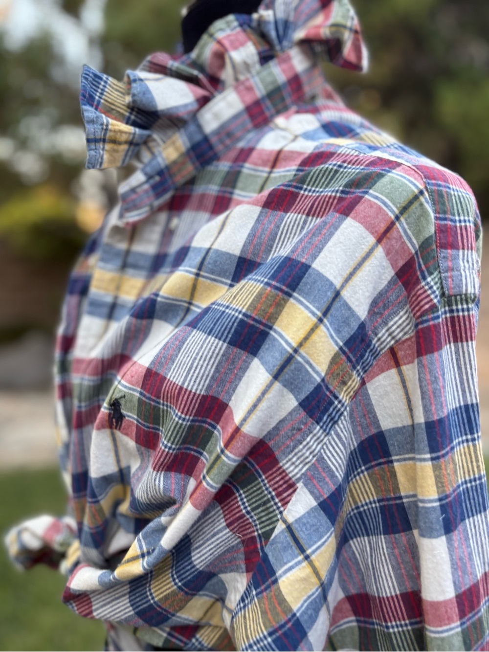 Reworked Ralph Lauren Plaid Button-Down Shirt size XL - Picture 3 of 9